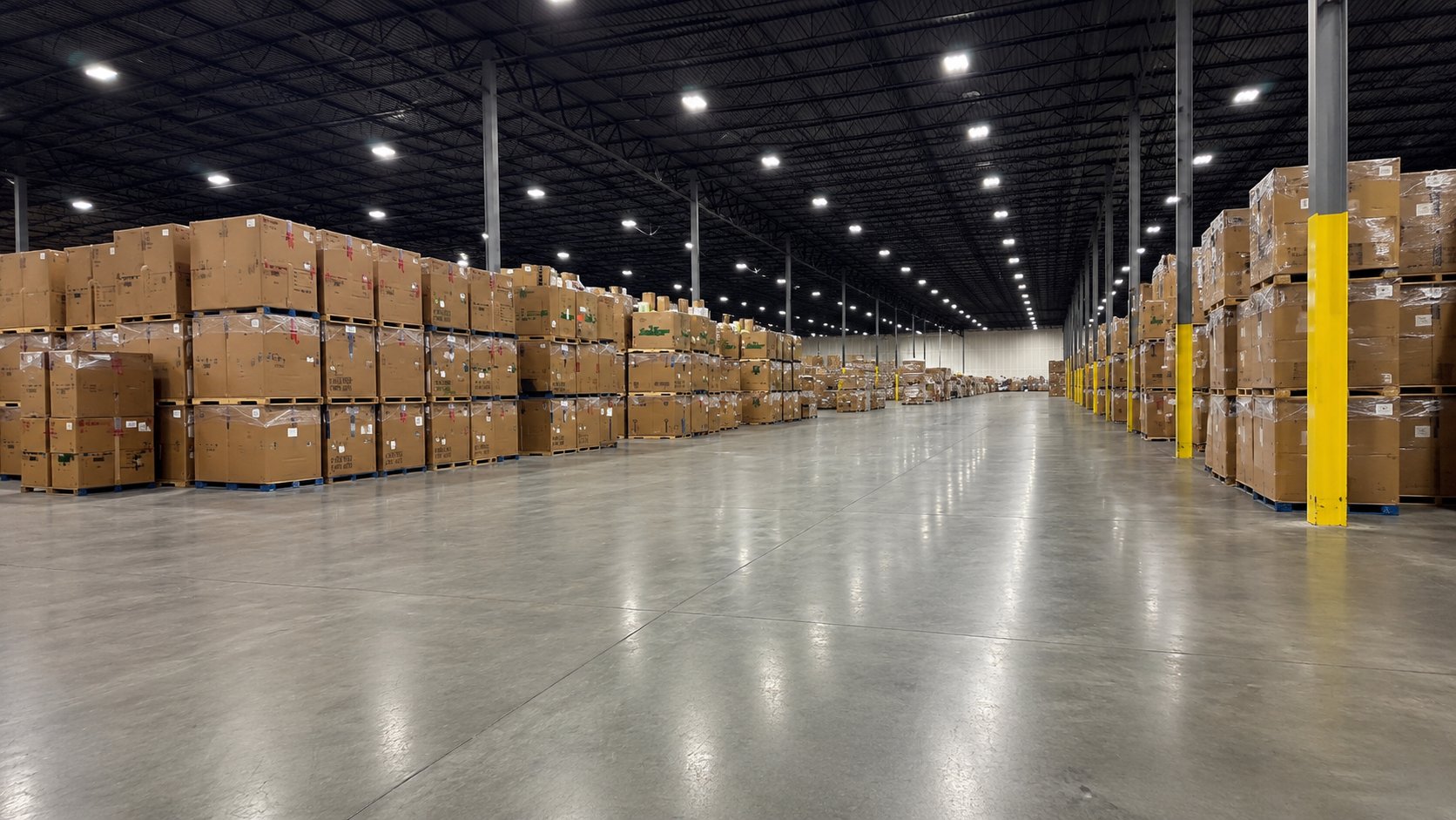 Warehouse operations team reviewing AI-powered logistics platform on tablet beside pallet racking — ORVX AI helps Australian distribution centres automate pick-and-pack, workforce scheduling, and real-time inventory tracking